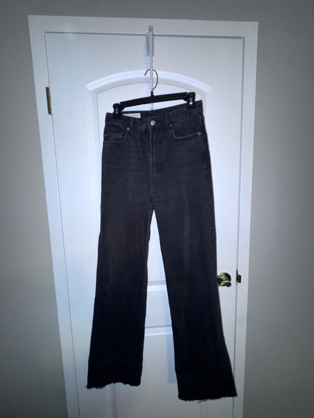 Zara Black High-Rise Flared Jeans